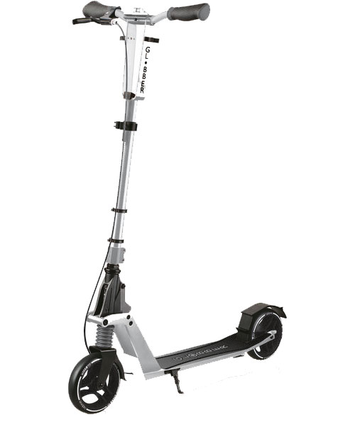 Globber One K 165 klappbarer Scooter mit Handbremse Silber