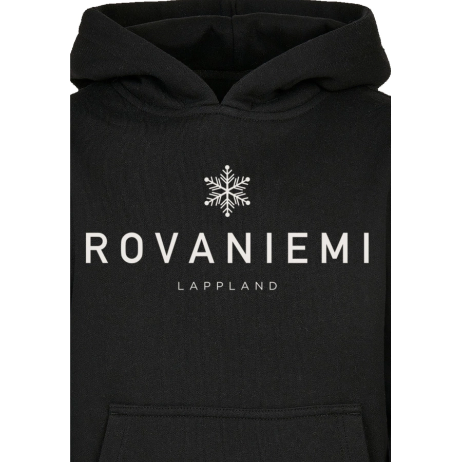 F4NT4STIC Basic Kids Hoodie Schneeflocke Winter Lappland schwarz