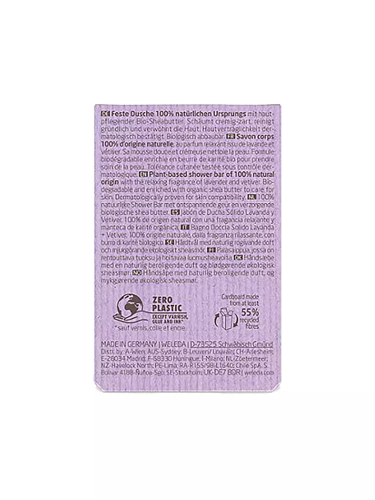 WELEDA Feste Duschpflege Lavender+Vetiver 75g lila