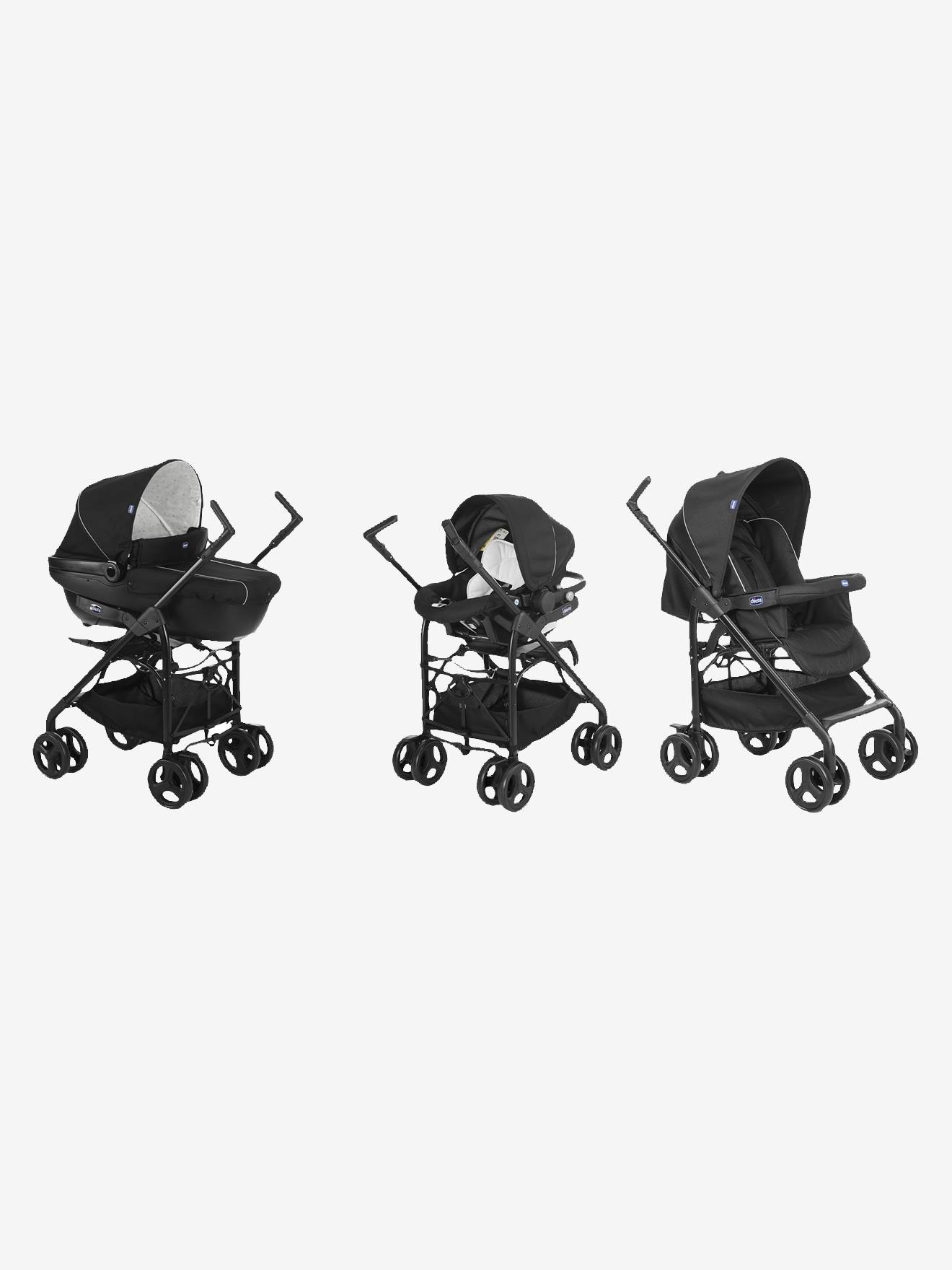 Carrinho de bebê combinado CHICCO Trio Sprint, preto/cinza