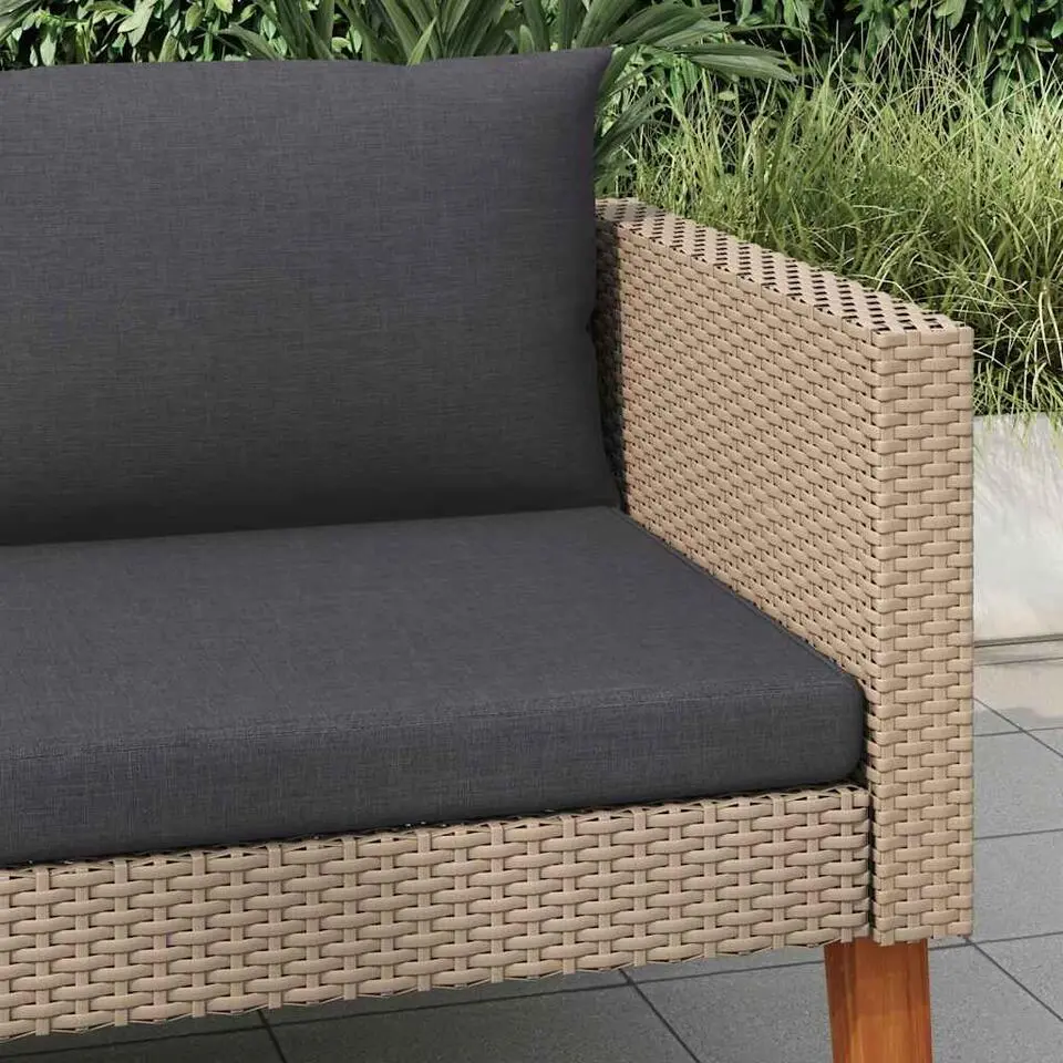 vidaXL - Tuinbank - Beige - Poly rattan