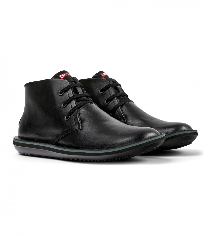 Botas de tornozelo de couro preto Camper Beetle
