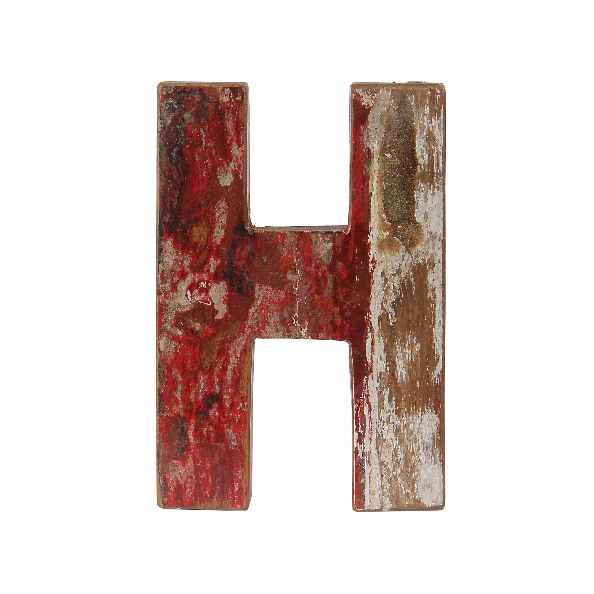 Holzbuchstabe 'H', mehrfarbig, T 2,5 cm, B 13 cm, H 19 cm von fischer's lagerhaus