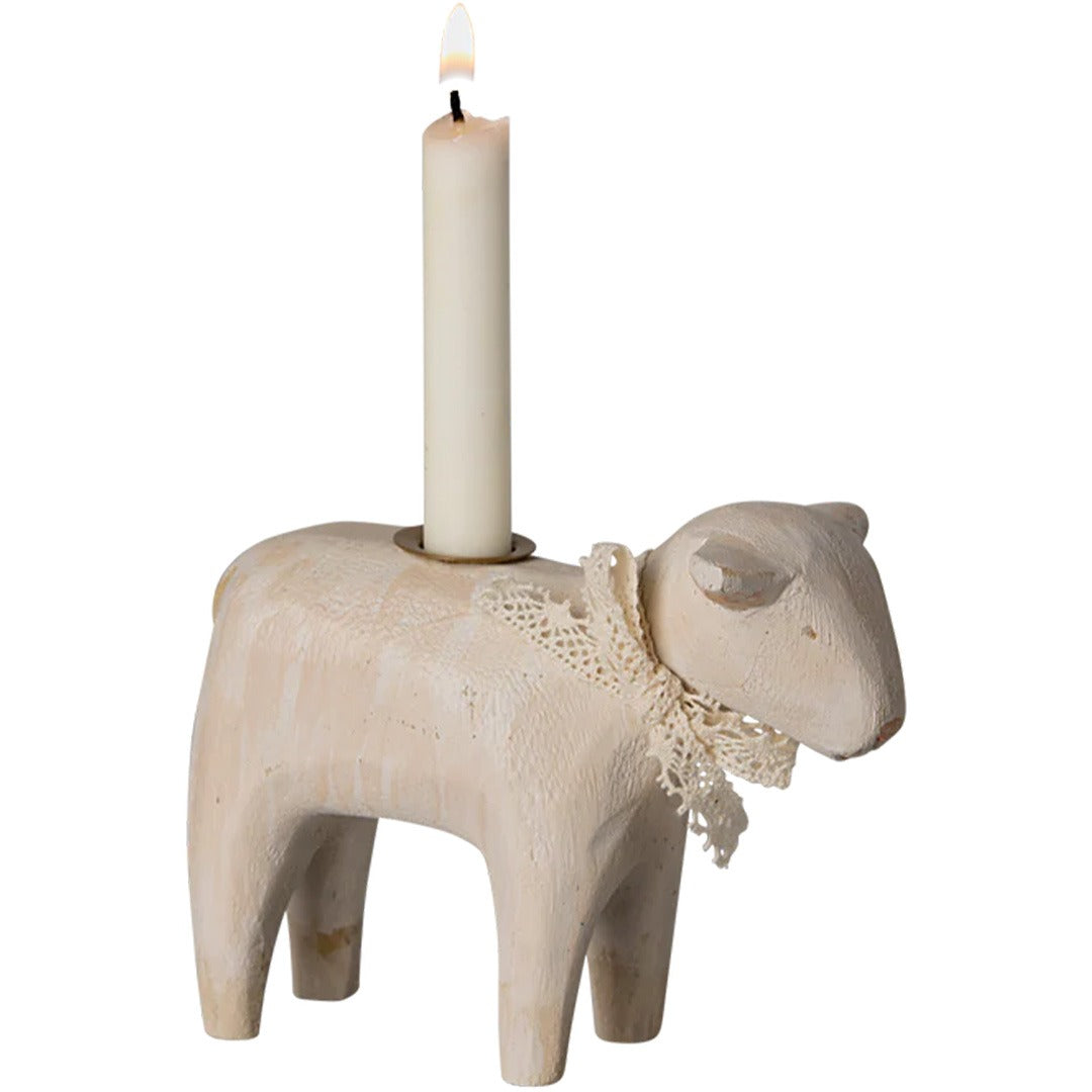 Maileg kaarshouder lam - gebroken wit - 8 cm