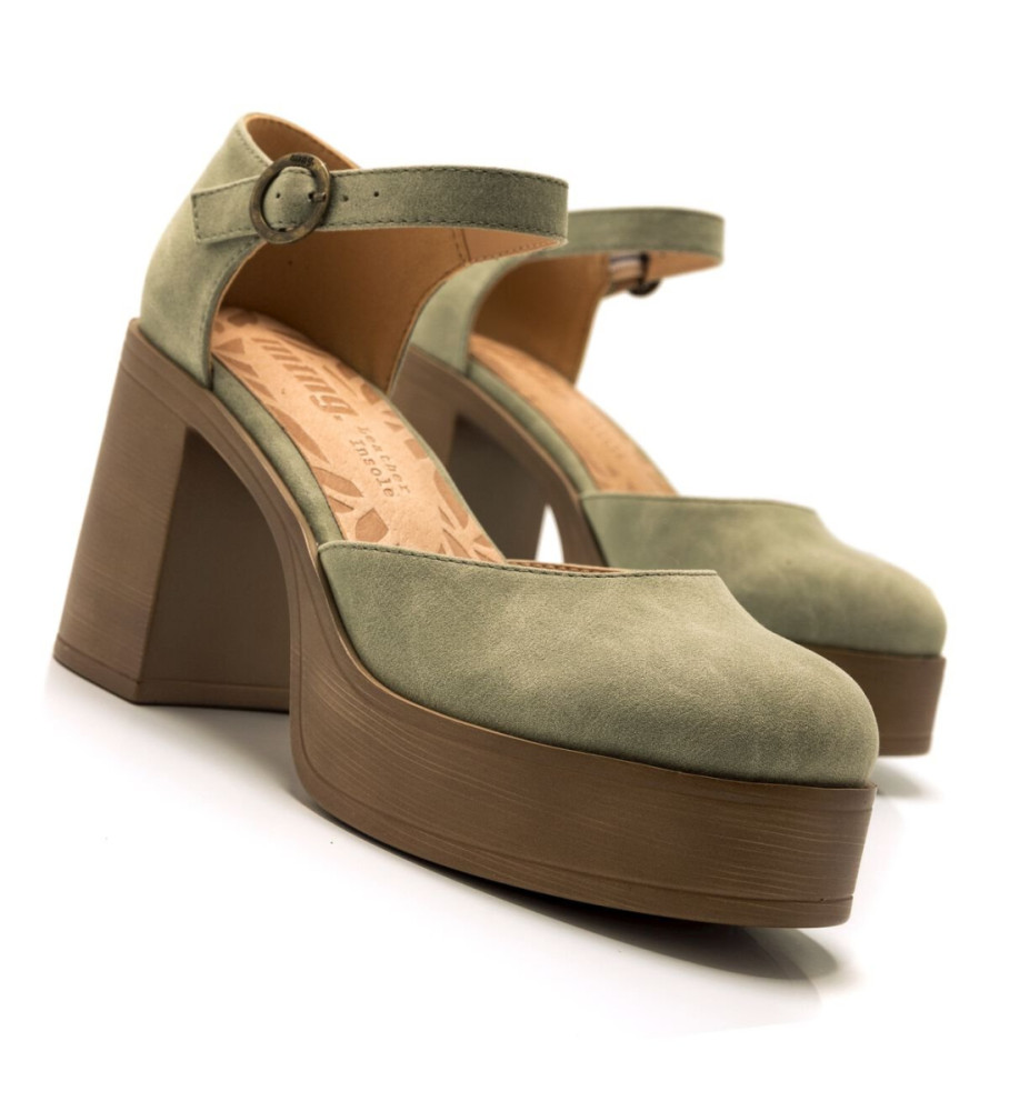 Sapatos Mustang Sixties Verdes - Altura do Salto 8cm -
