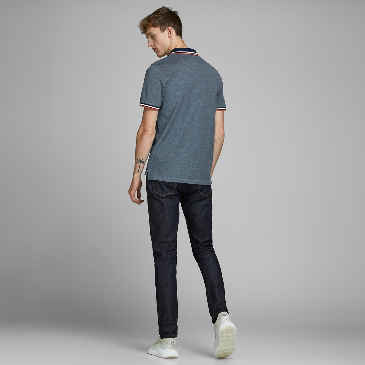JACK & JONES<br>Camisa polo de manga curta em malha piqué