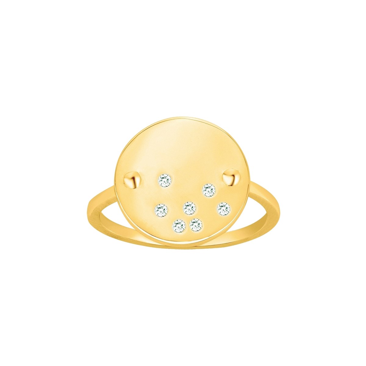 Bague en Plaqué Or avec oxyde de zirconium blanc