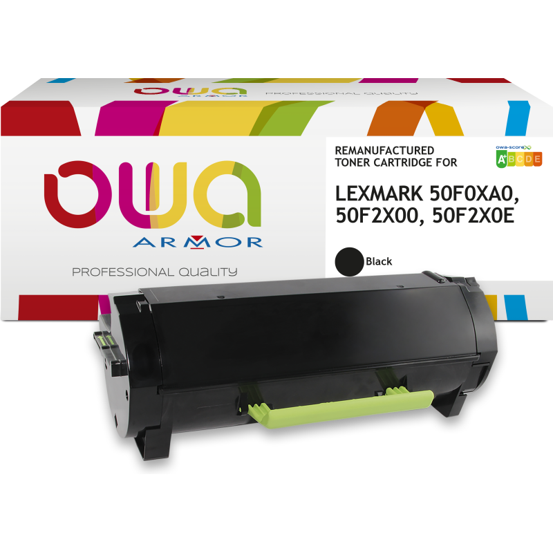Toner remanufacturé OWA - haute capacité - Noir - pour LEXMARK 50F2X00, 50F0XA0, 50F2X0E