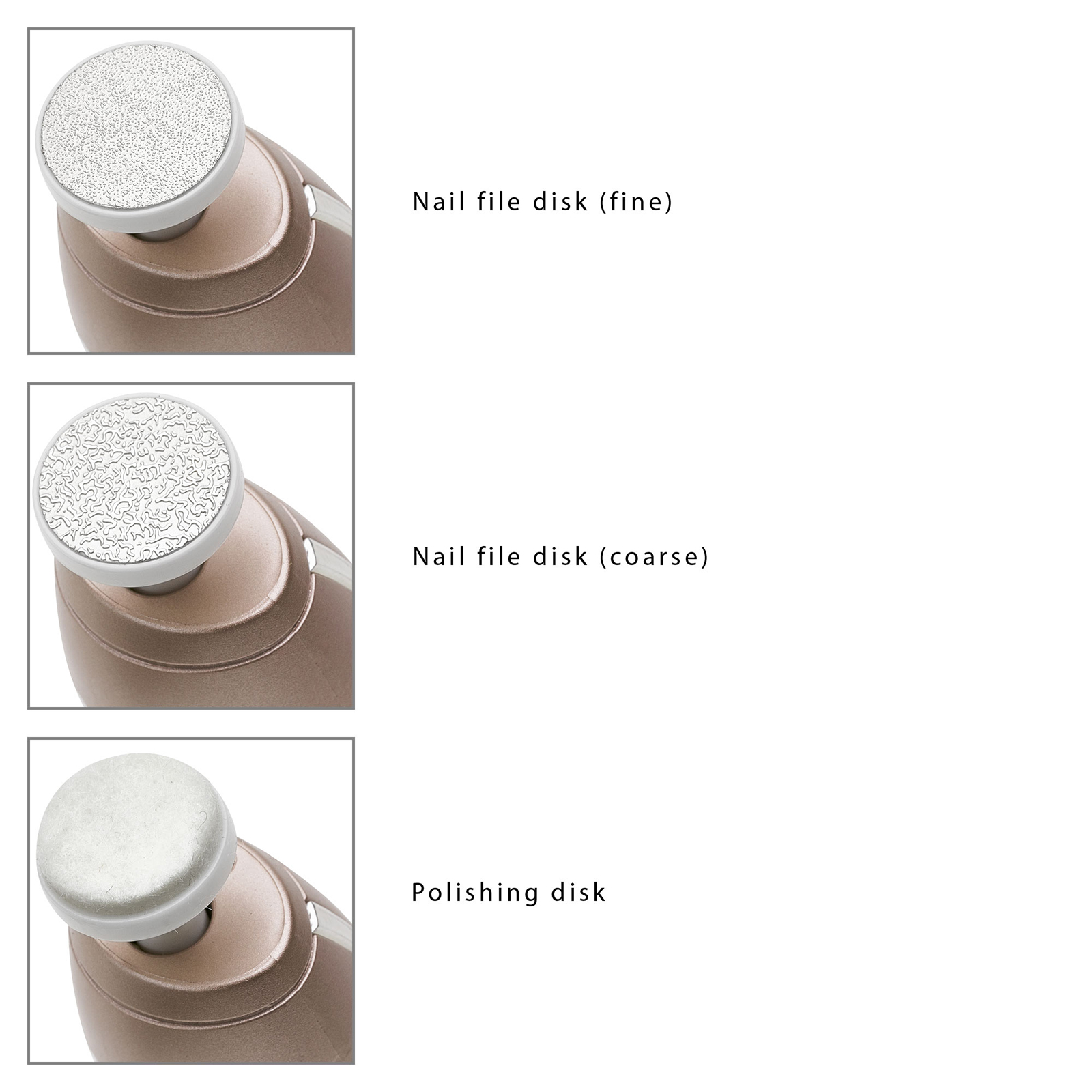 PROFICARE Maniküre-Pediküre-Set - weiß-champagner - 6 Aufsätze