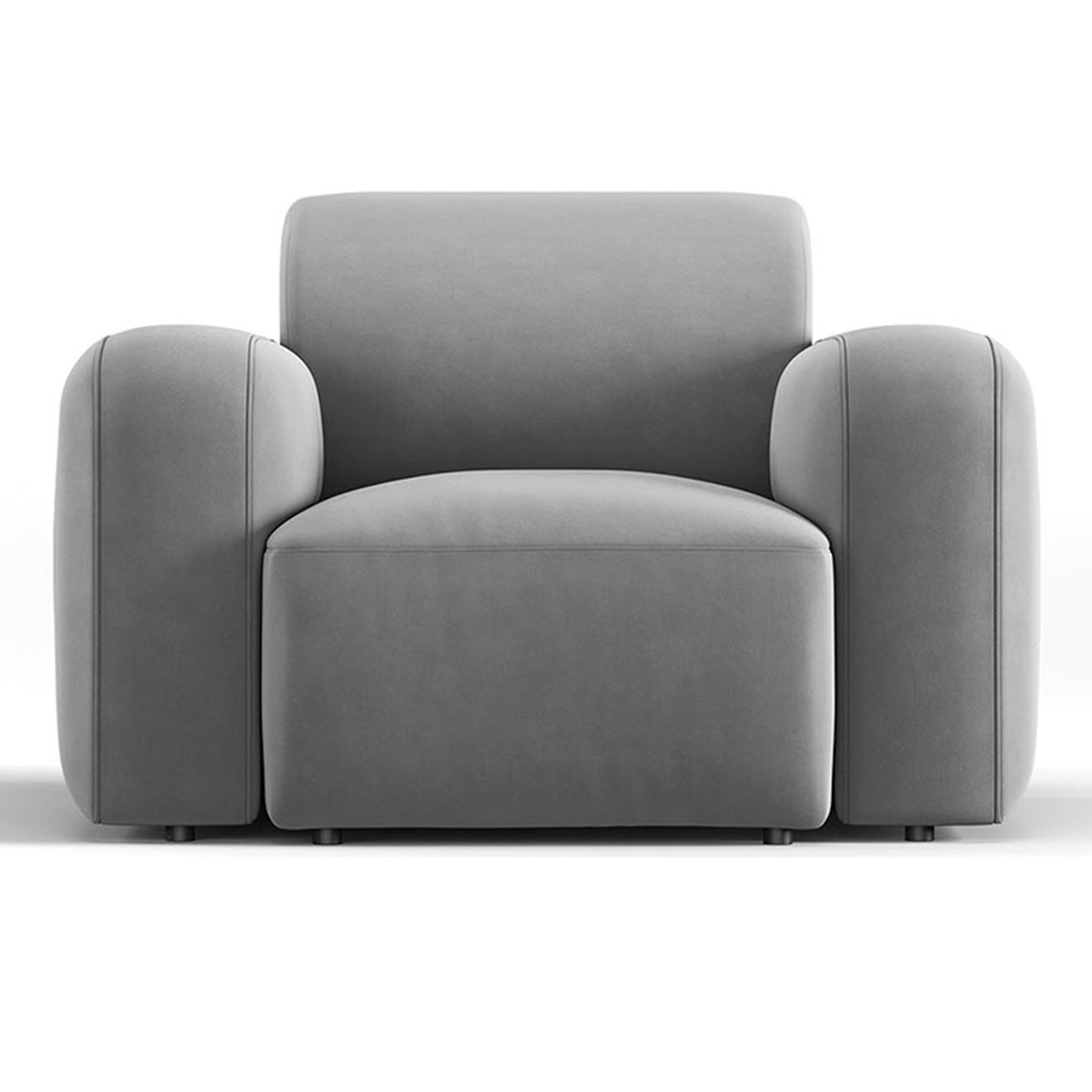 Mazzini Sofas Fauteuil Velours Jasmin gris - 105x95x72 cm