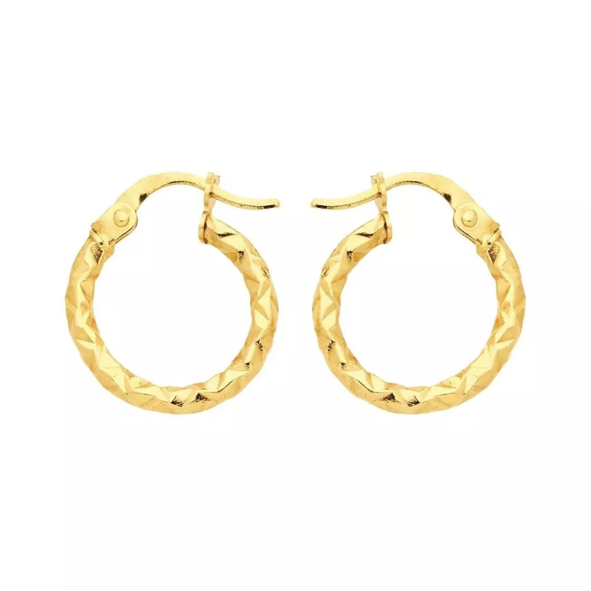Créoles Brillaxis diamantées or jaune 9 carats 10mm