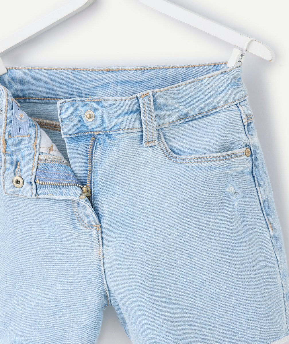 short fille denim low impact bleu clair