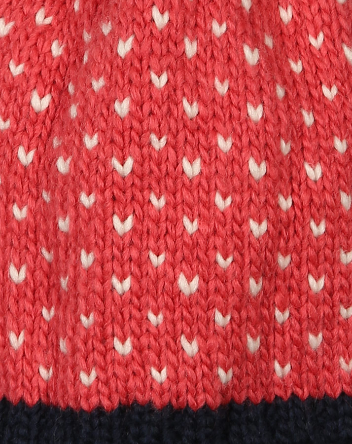 Strick-Wintermütze PEKONI mit Wolle in rose/offwhite