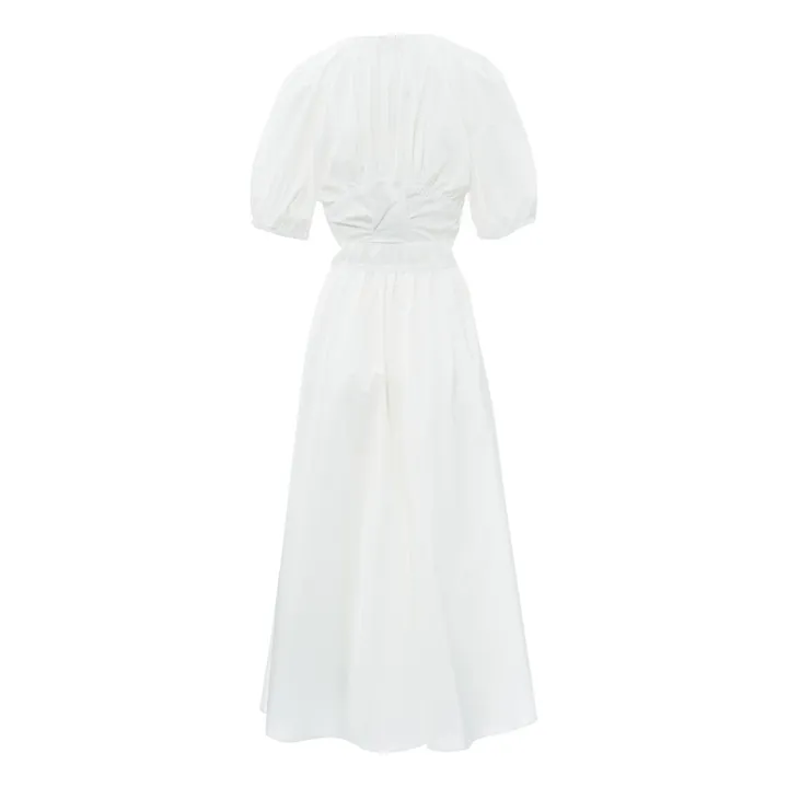 Forte Forte Robe Cut Out Brodée Popeline de Coton | Blanc