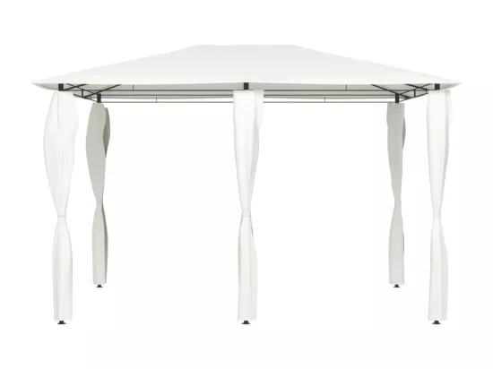Belvédère avec revêtement de poteaux 3x4x2,6 m Crème 160 g/m²
