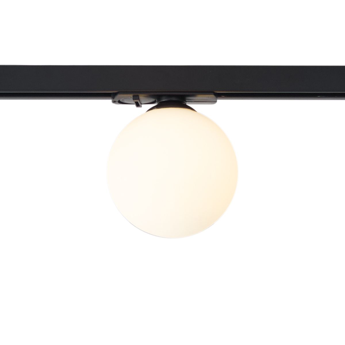 Moderne plafondlamp zwart met wit glas voor railsysteem 1-fase - Iconic Perle