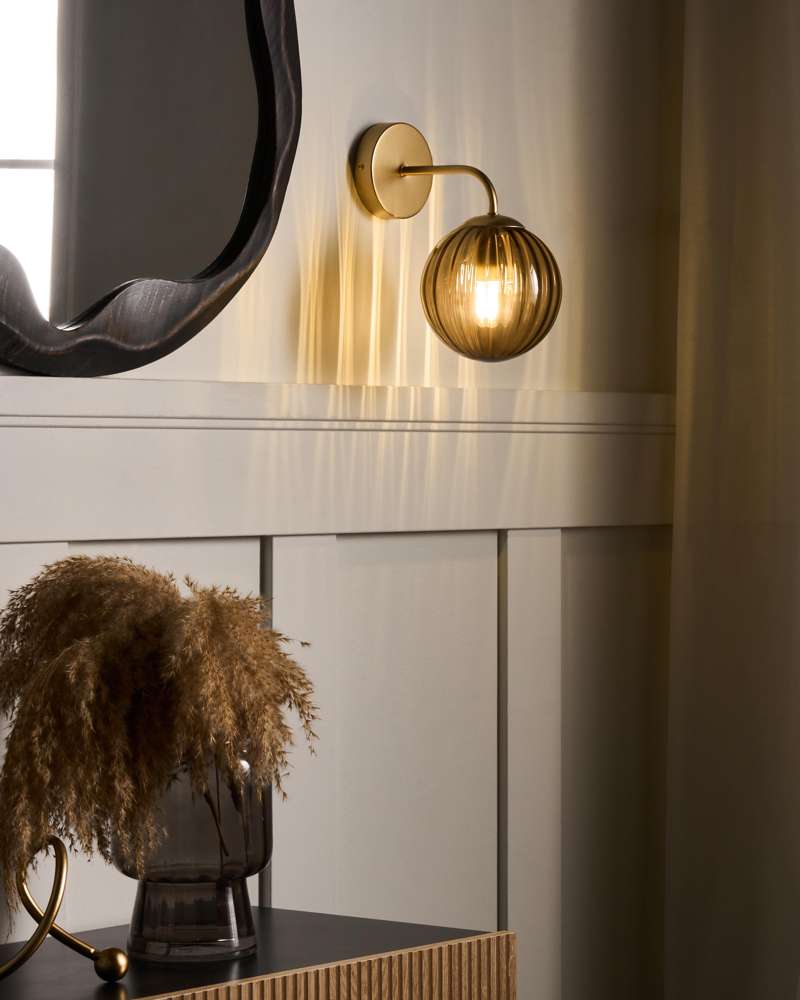 Wandlamp BOOMI Glas Donkerbruin