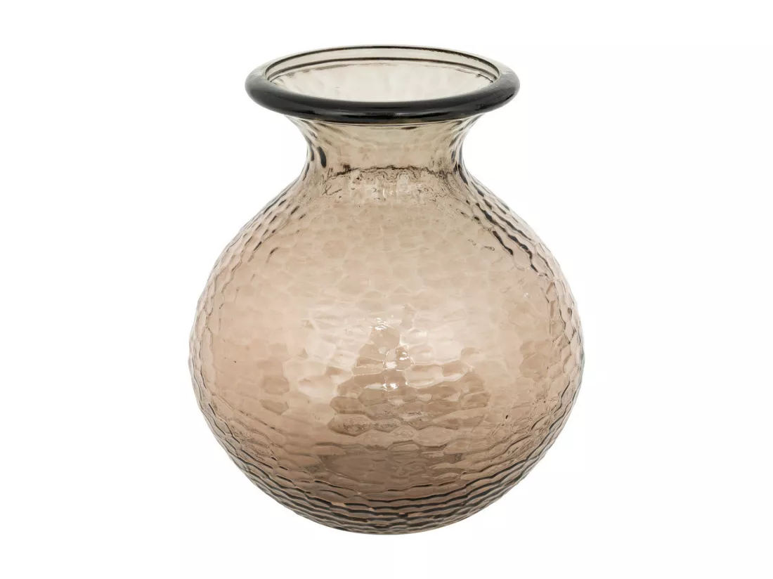 Vase en verre martelé Marron H 33 cm