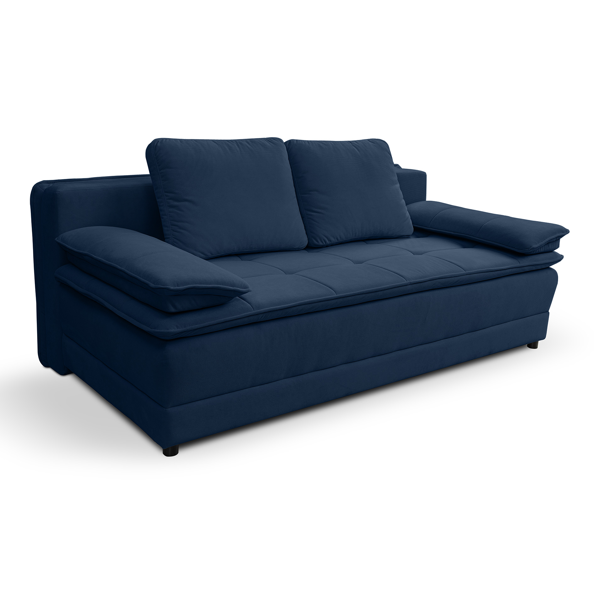 Schlafsofa - navy - Velvet - Liegefunktion und Staukasten