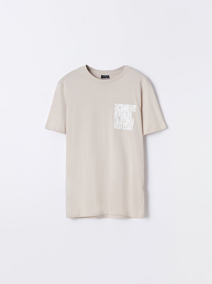 Camiseta estampada - Areia