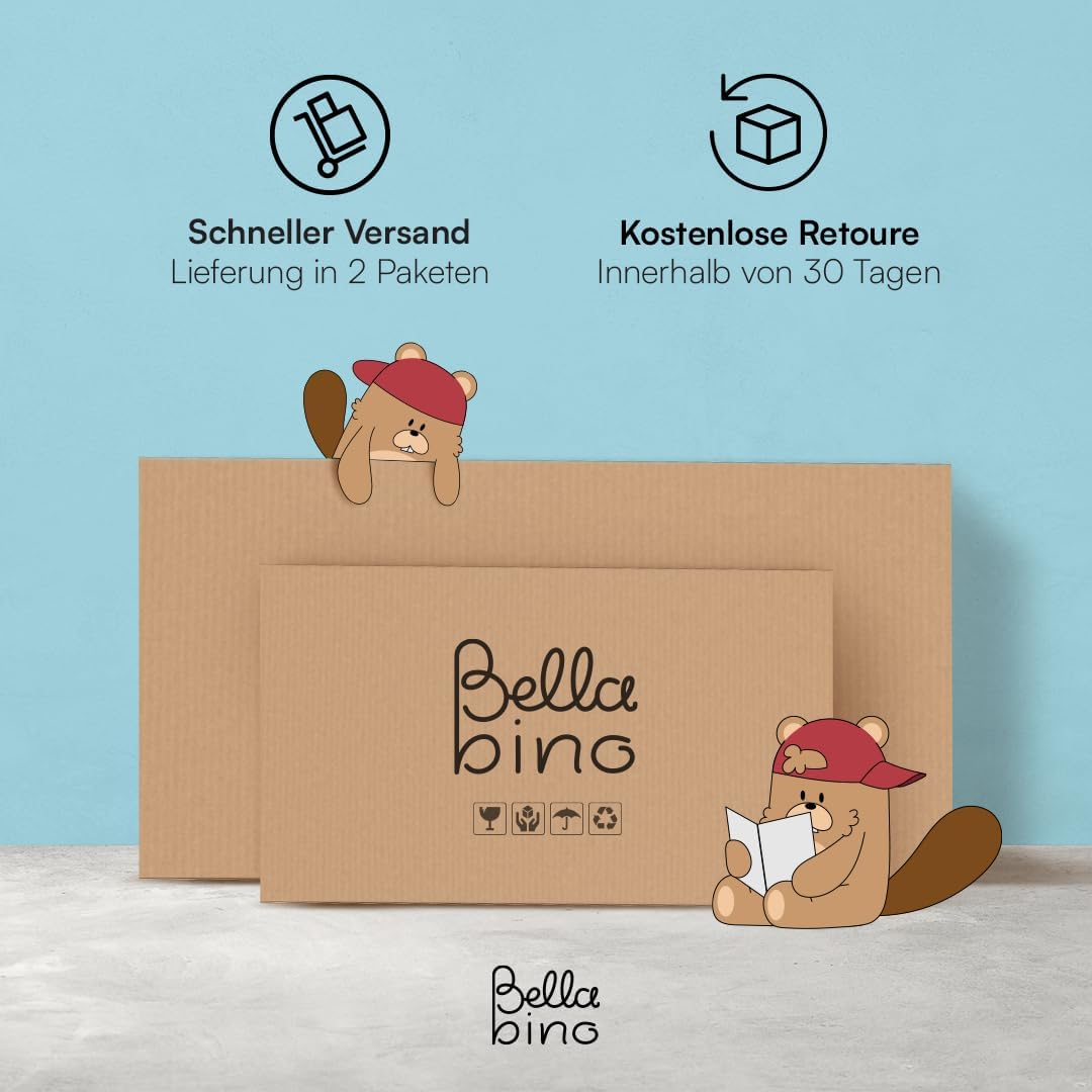 Bellabino Nore Kinderschreibtisch in Weiß mit 5 Schubladen - Jugendschreibtisch 110x53 cm - Schreibtisch Kinder ab 6 Jahren - Schülerschreibtisch mit Schubladen beidseitig montierbar für Kinderzimmer