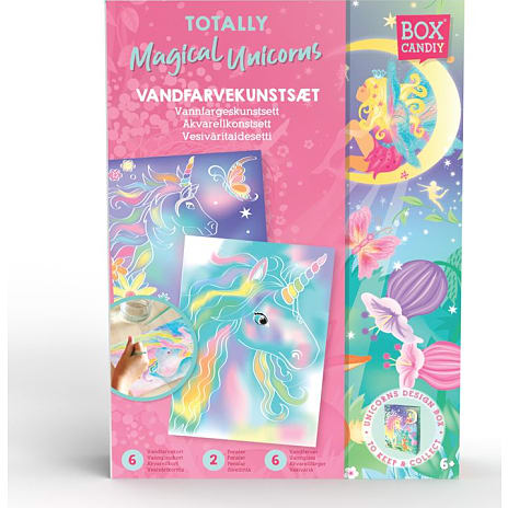 Box candiy vandfarvekunstsæt - enhjørning