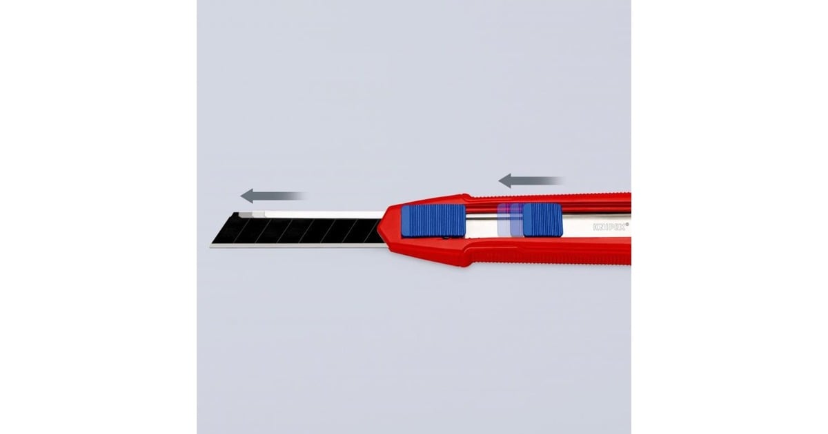 KNIPEXCutiX Universele mes stanleymes  (Rood/blauw, incl. 2 mesbladen)