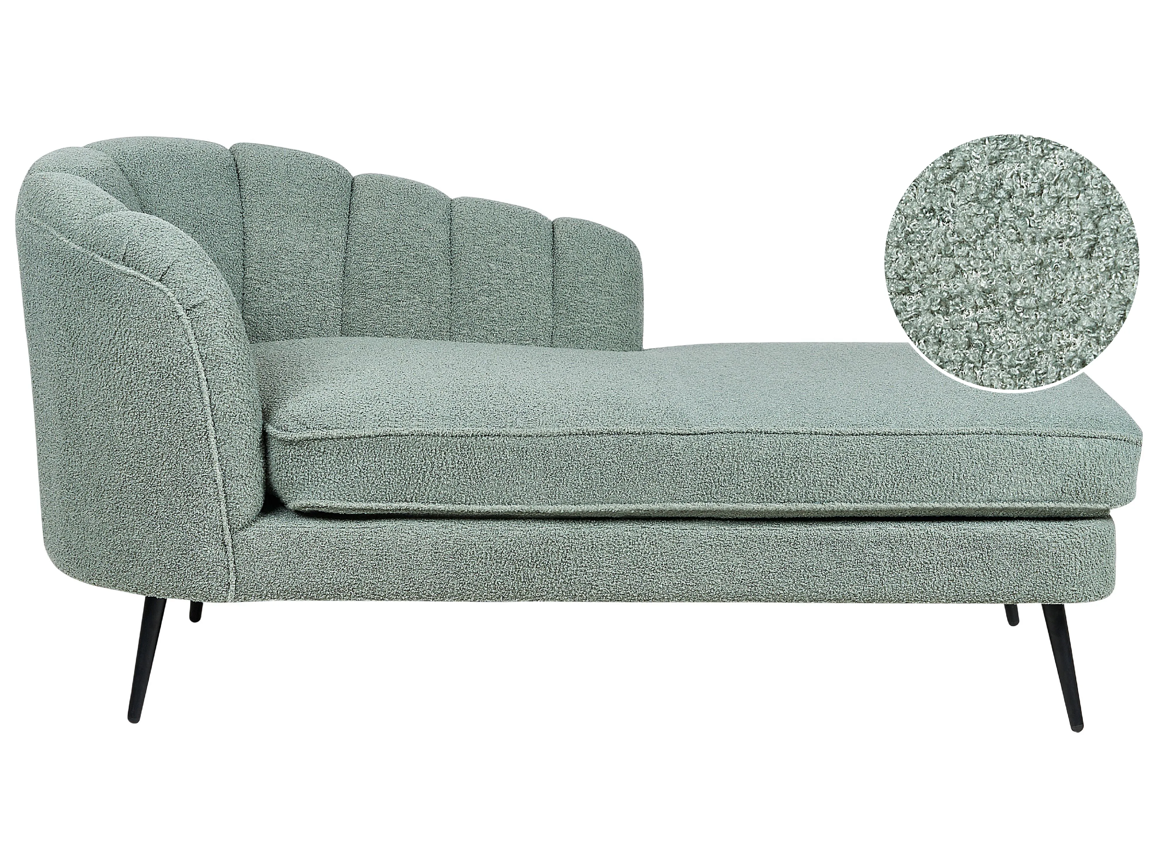 Linkszijdige chaise longue ALLIER Bouclé Groen