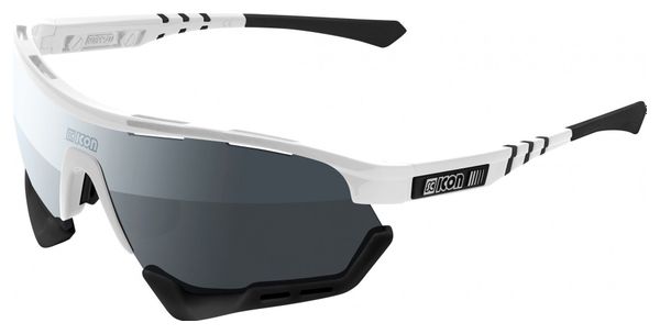 Scicon Sports Aerotech SCN PP Lunettes De Soleil De Performance Sportive (Scnpp Multimiror Silver/Luminosité Blanche)