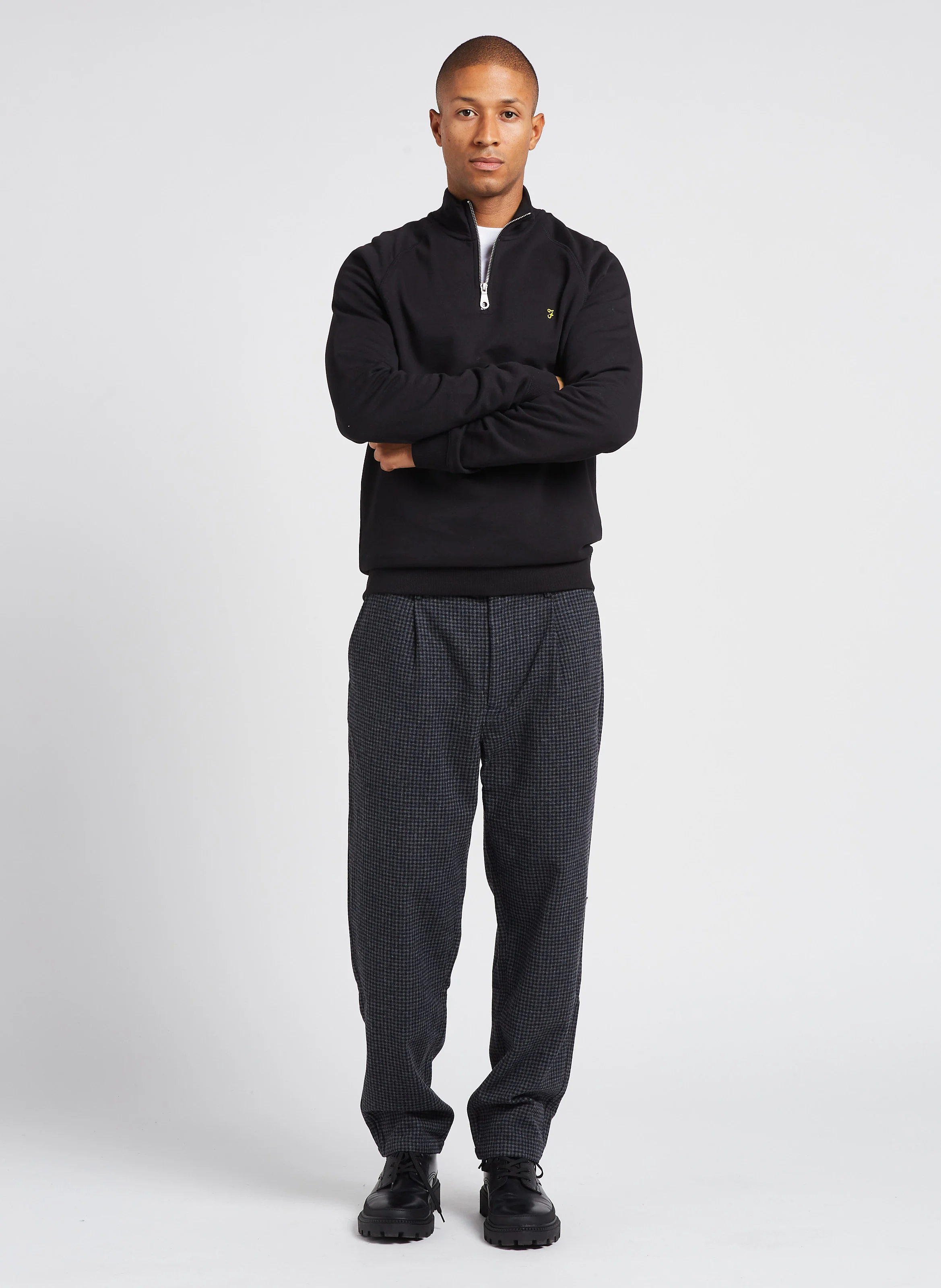 Bertilo - Pantalon chino 7/8 ème en laine mélangée imprimé | Argent