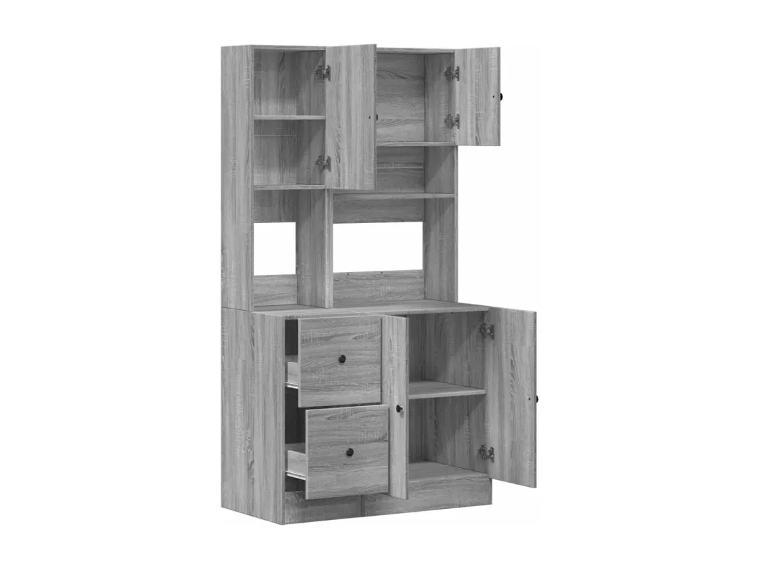 Armoire de cuisine sonoma gris 95x50x180 cm bois d’ingénierie