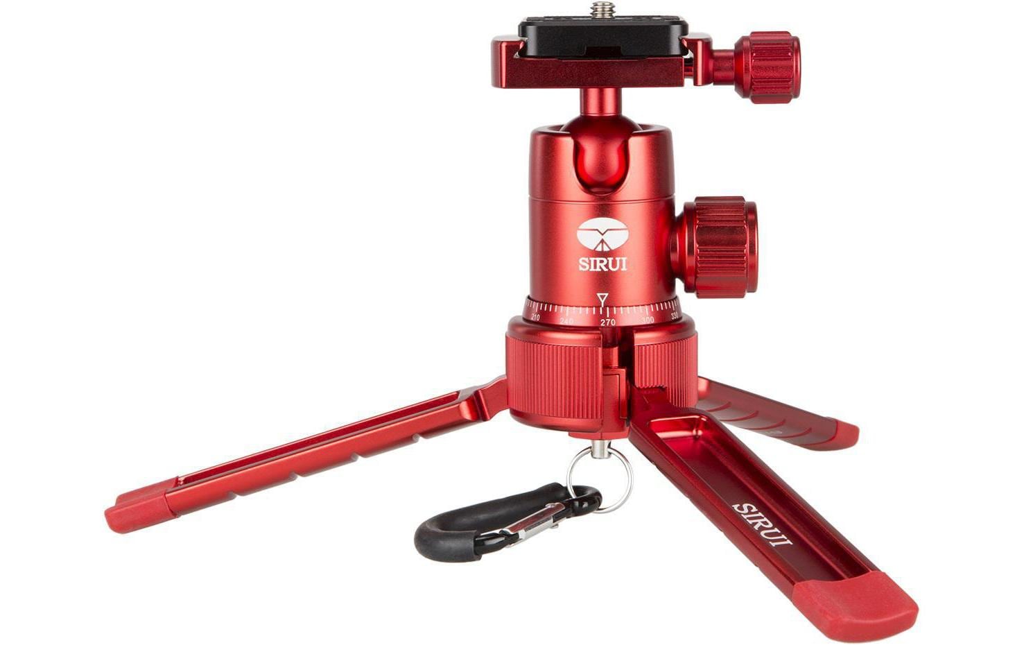 Stativ 3T-35R Mit Kugelkopf, Rot<br>Mini-Stativ aus Leichtmetall