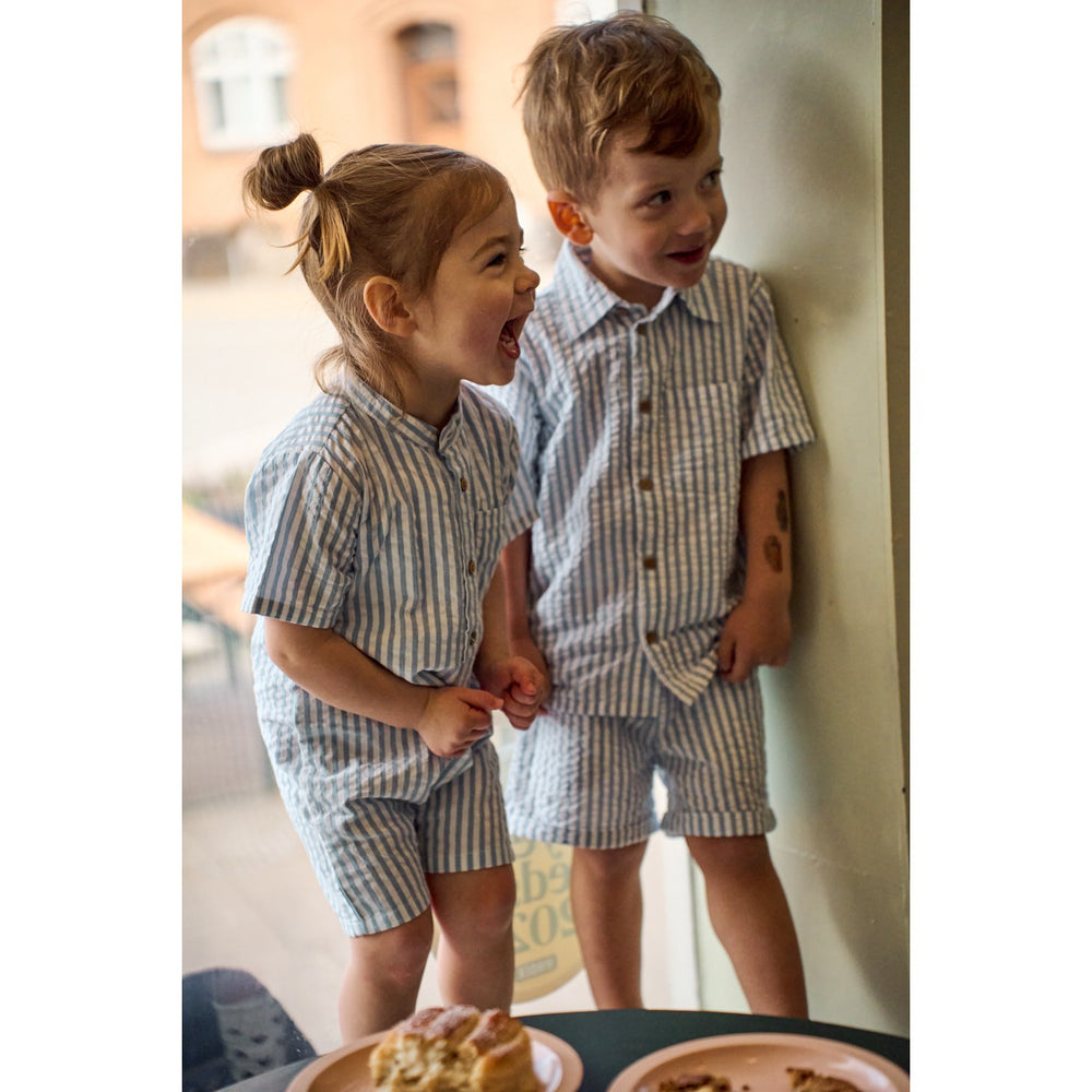 Køb THE NEW Siblings X Luksusbaby Blue Fog Striped Ojo Shorts