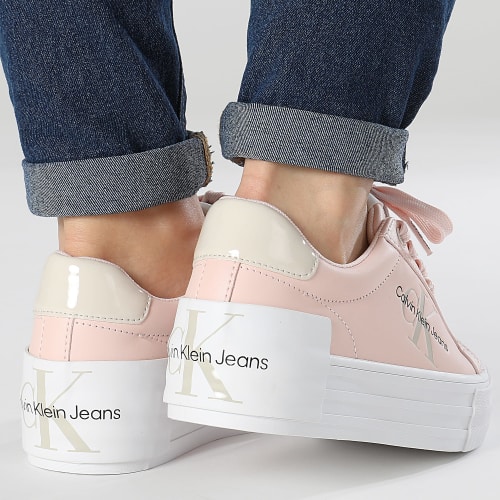Baskets Femme Bold Vulcan Flatform Low Lace Leather 1294 Peach Blush Eggshell
