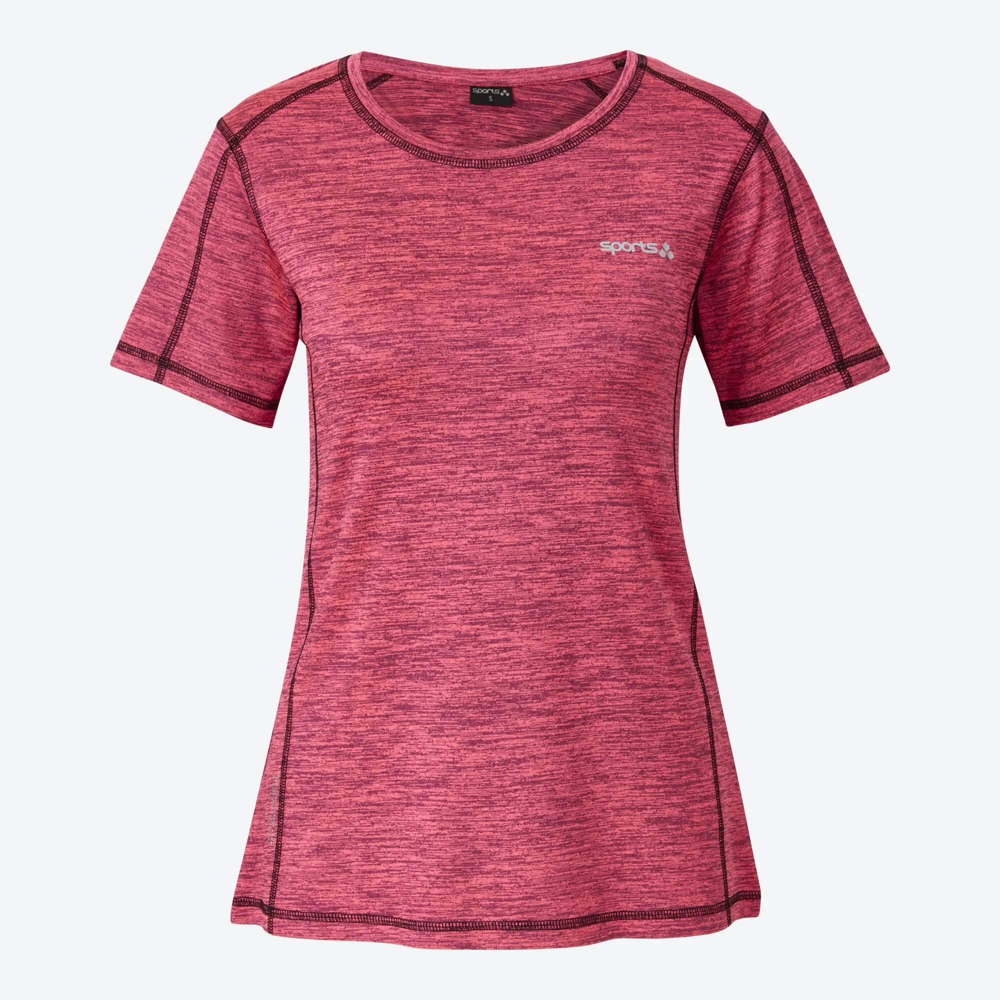 Damen-Fitness-T-Shirt in Space-Dye-Optik