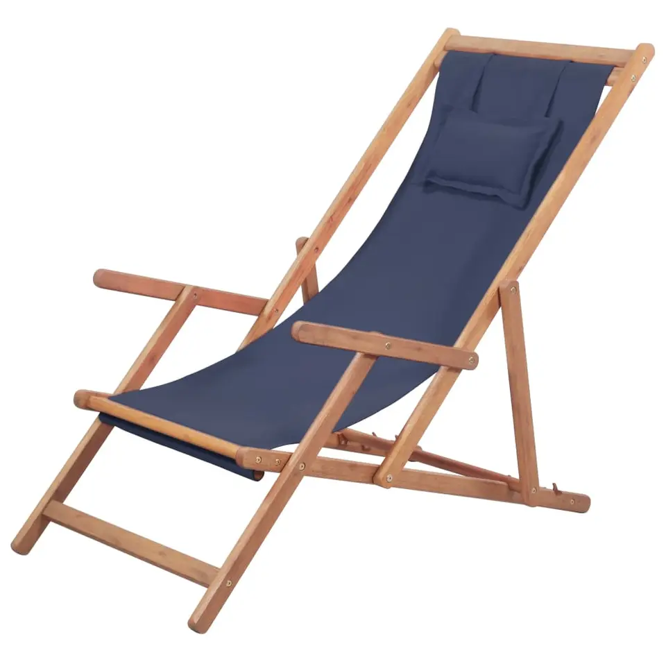 vidaXL - Strandstoel - Blauw - Stof