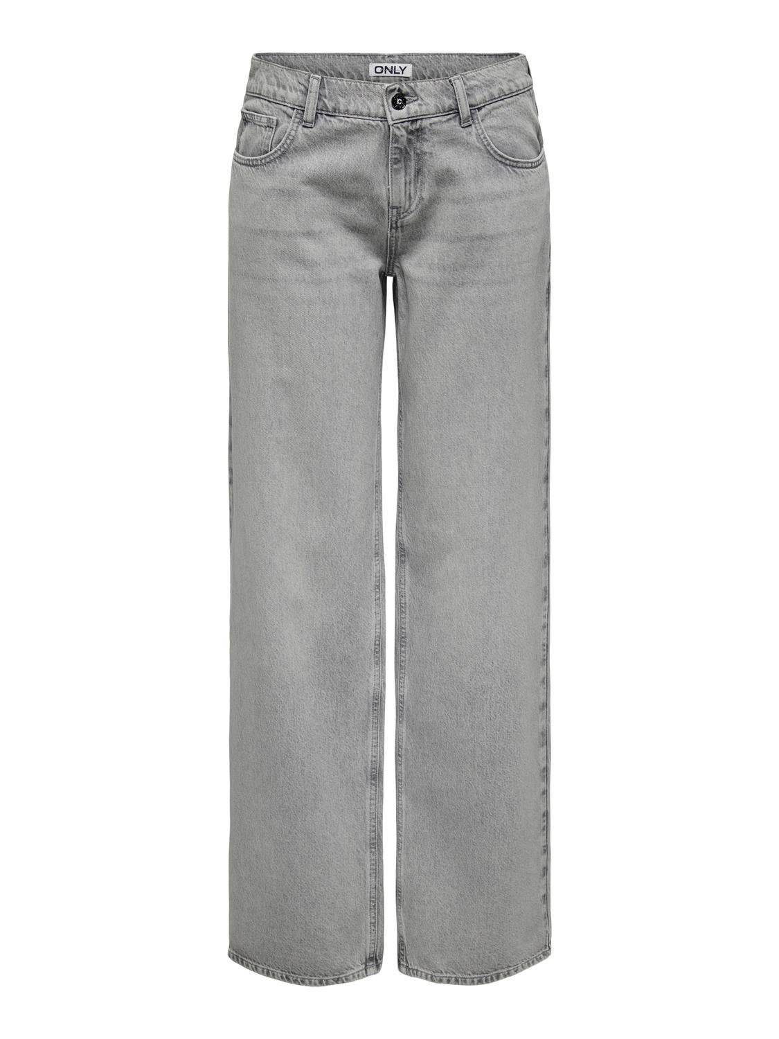 ONLBRENDA Niedrige Taille Gerade geschnitten Jeans Light Grey Denim