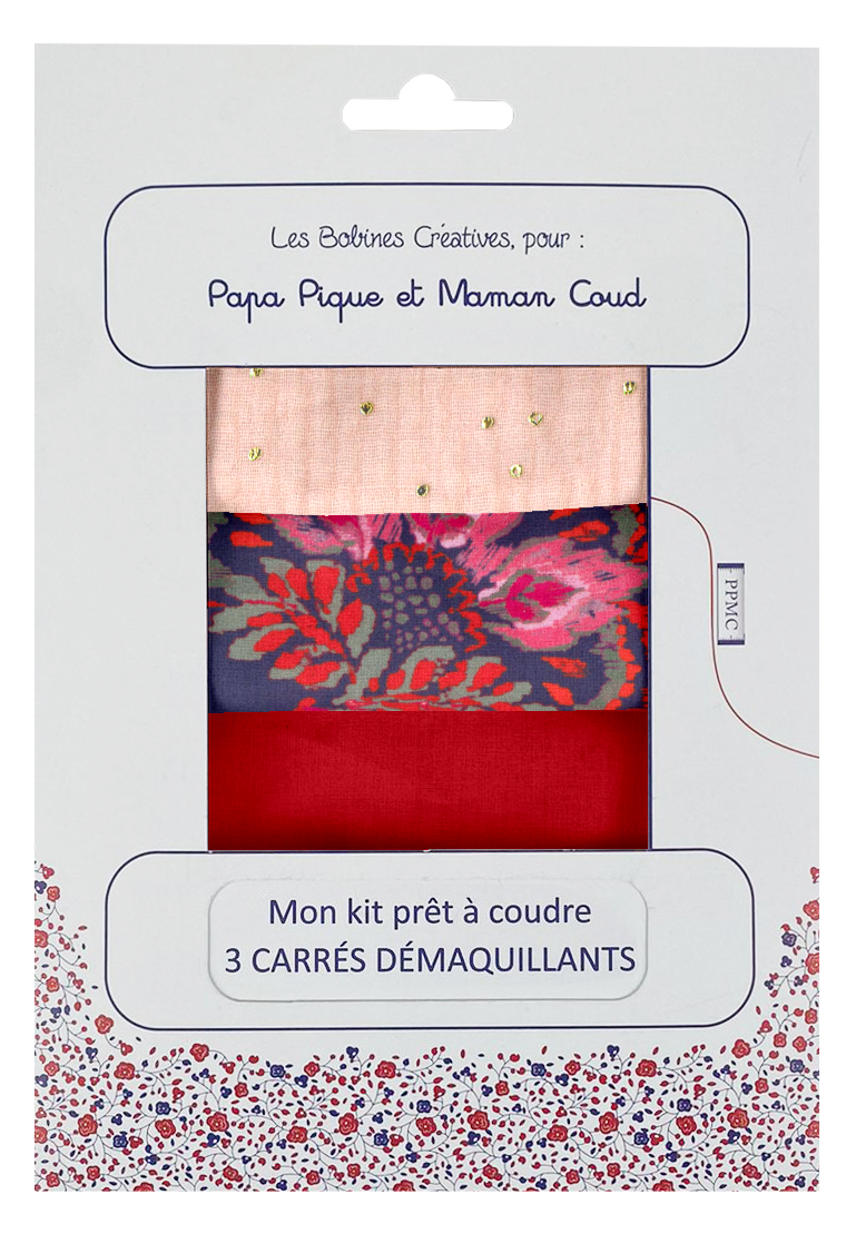 Kit Prêt À Coudre 3 Carrés Démaquillants Purple D'amour
