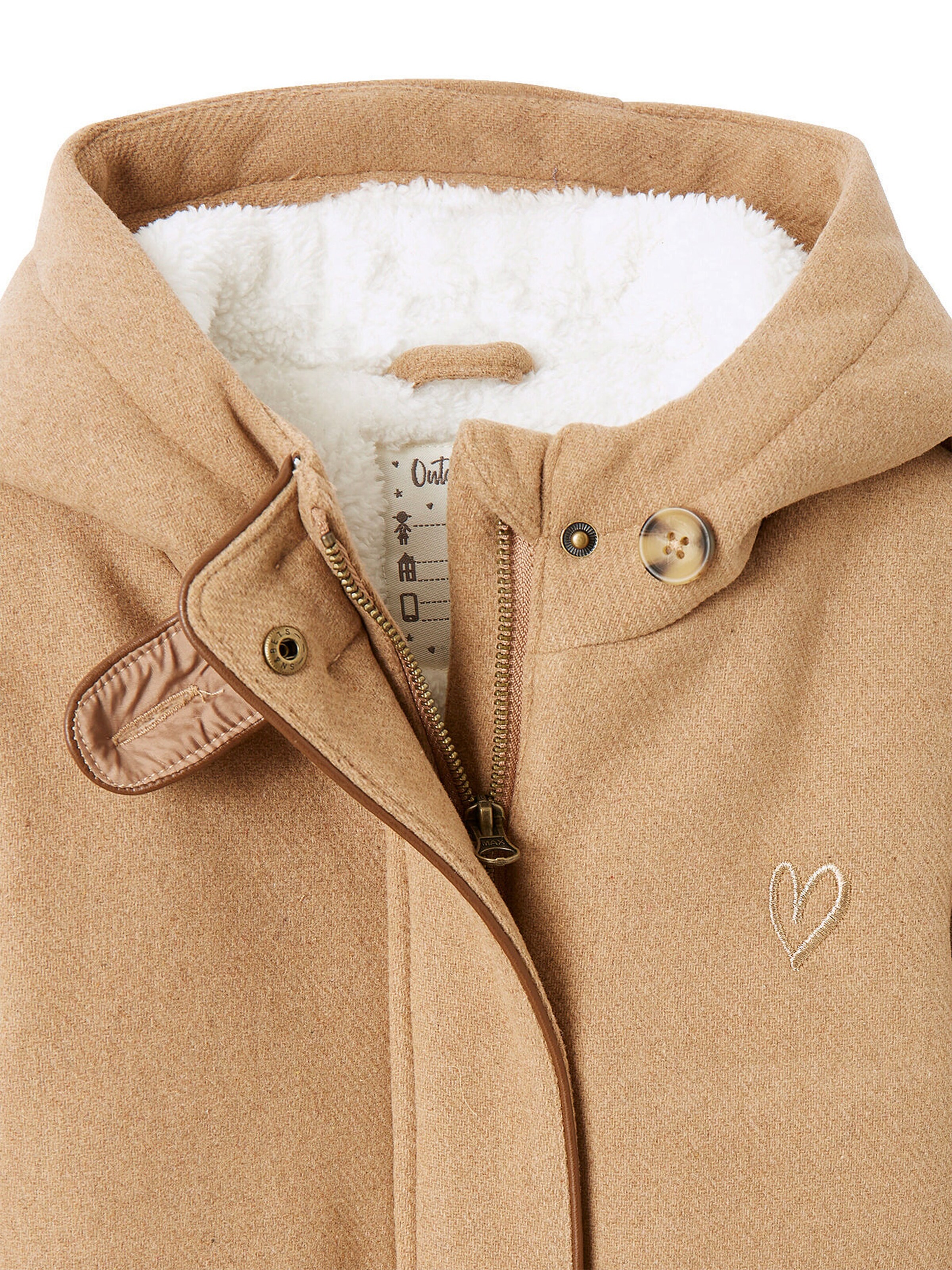 Vertbaudet Mädchen Wintermantel mit Recycling-Polyester camelfarben