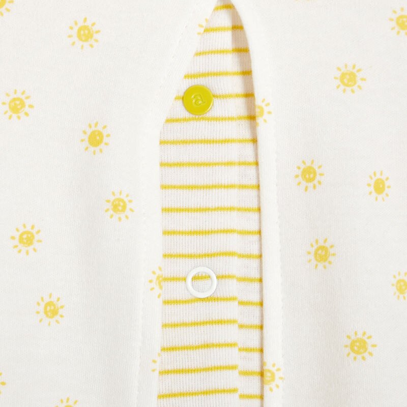 Combinaison effet 2 en 1 bébé fille en coton bio blanc Absorba Blanc