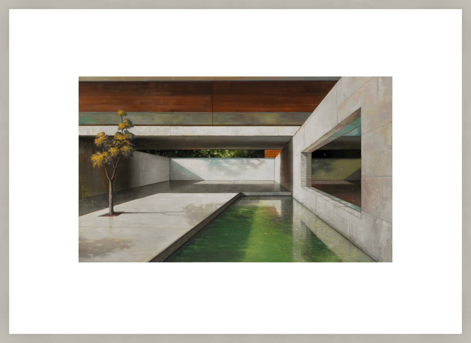 Modern house with bassin by Jens Hausmann - Limited Edition. Edition of: 100. Signed.