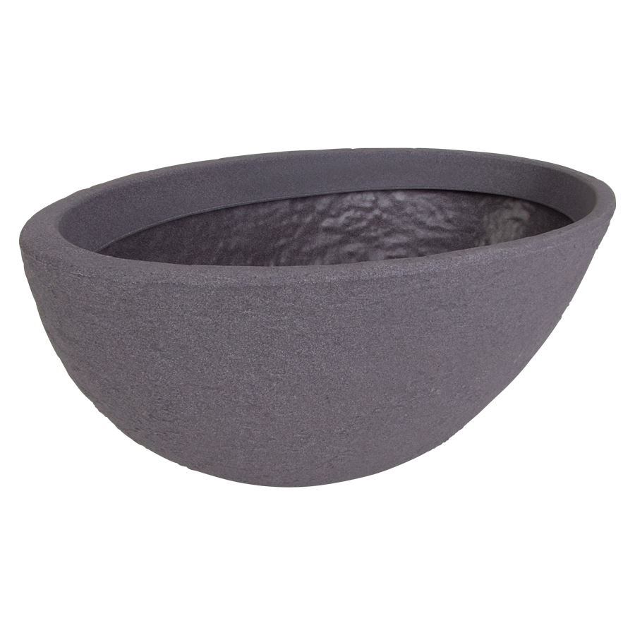 Ovaler Pflanztopf Stone 70x40cm Grau