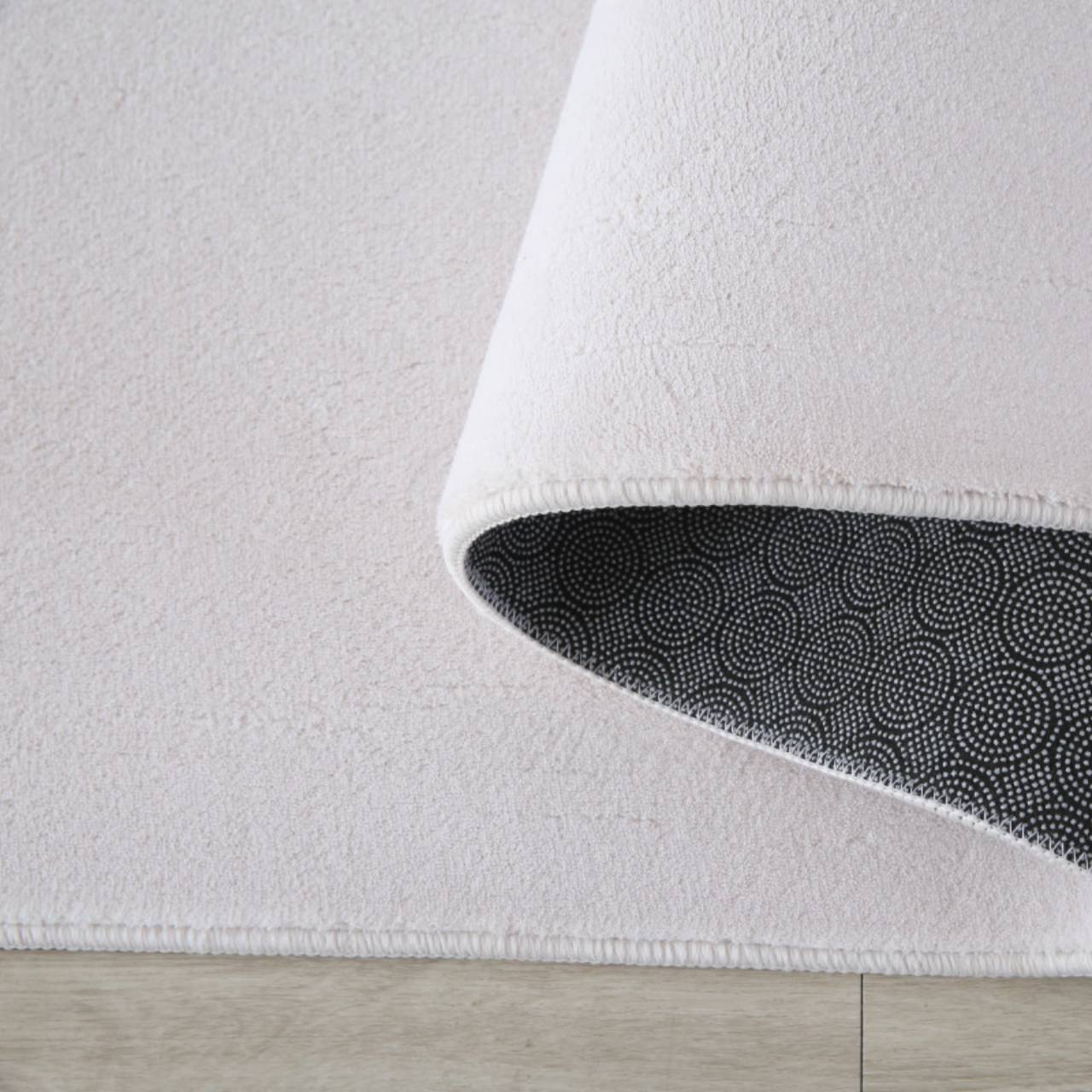 Waschbarer Teppich Wohnzimmer, Kurzflor rutschfest Flauschig Weich, Einfarbig, Felloptik, Super Soft