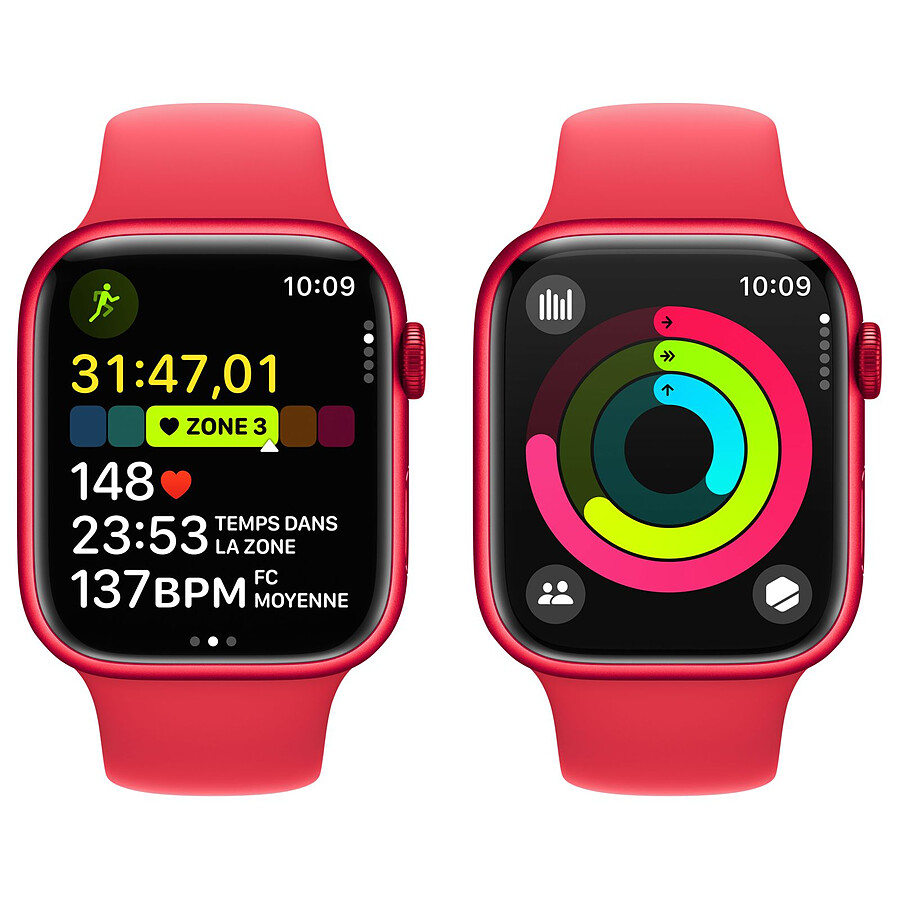 Apple Watch Series 9 GPS + Cellular - Aluminium (PRODUCT)RED - Bracelet Sport Band - 41 mm - Taille M/L