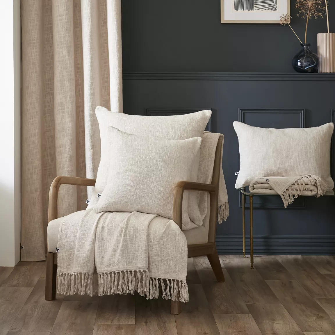 Coussin rectangulaire coton (40 x 60 cm) Sixtine Beige