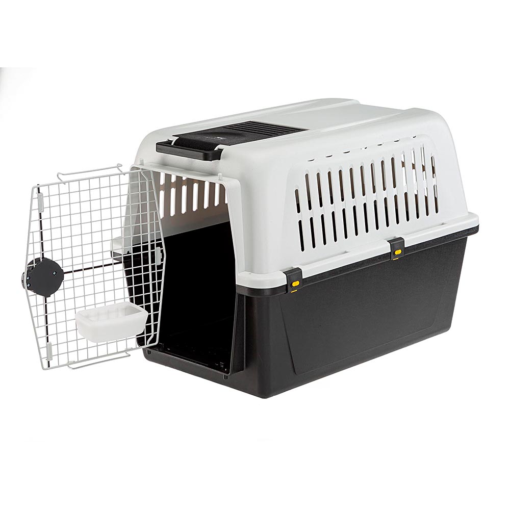 Panier de transport pour chiens de taille moyenne à grande atlas 50, avec écuelle et accessoires inclus, verrouillage de sécurité,