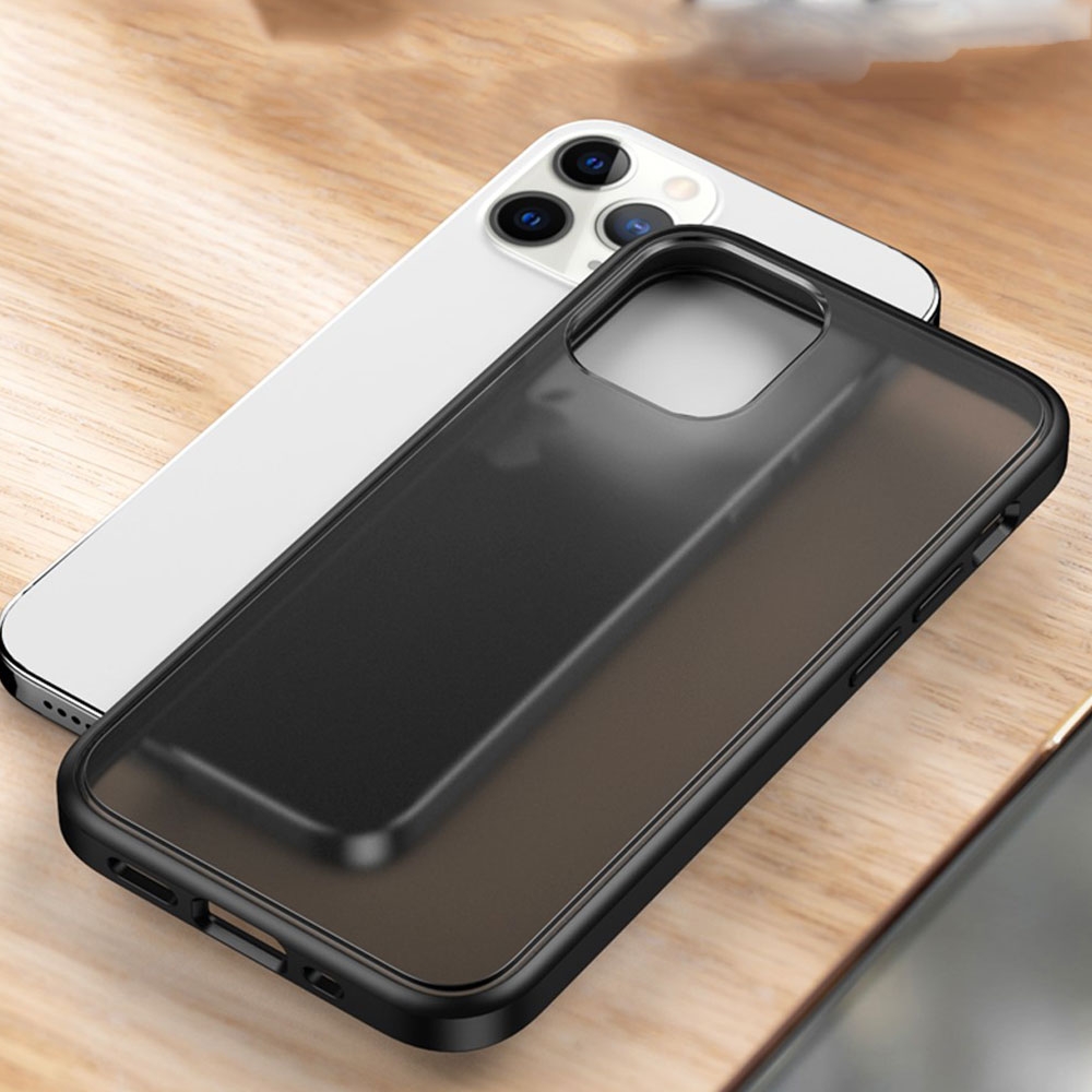 iPhone 12 / iPhone 12 Pro Hybrid TPU Bumper Case Schutz Hülle - Blau / Schwarz