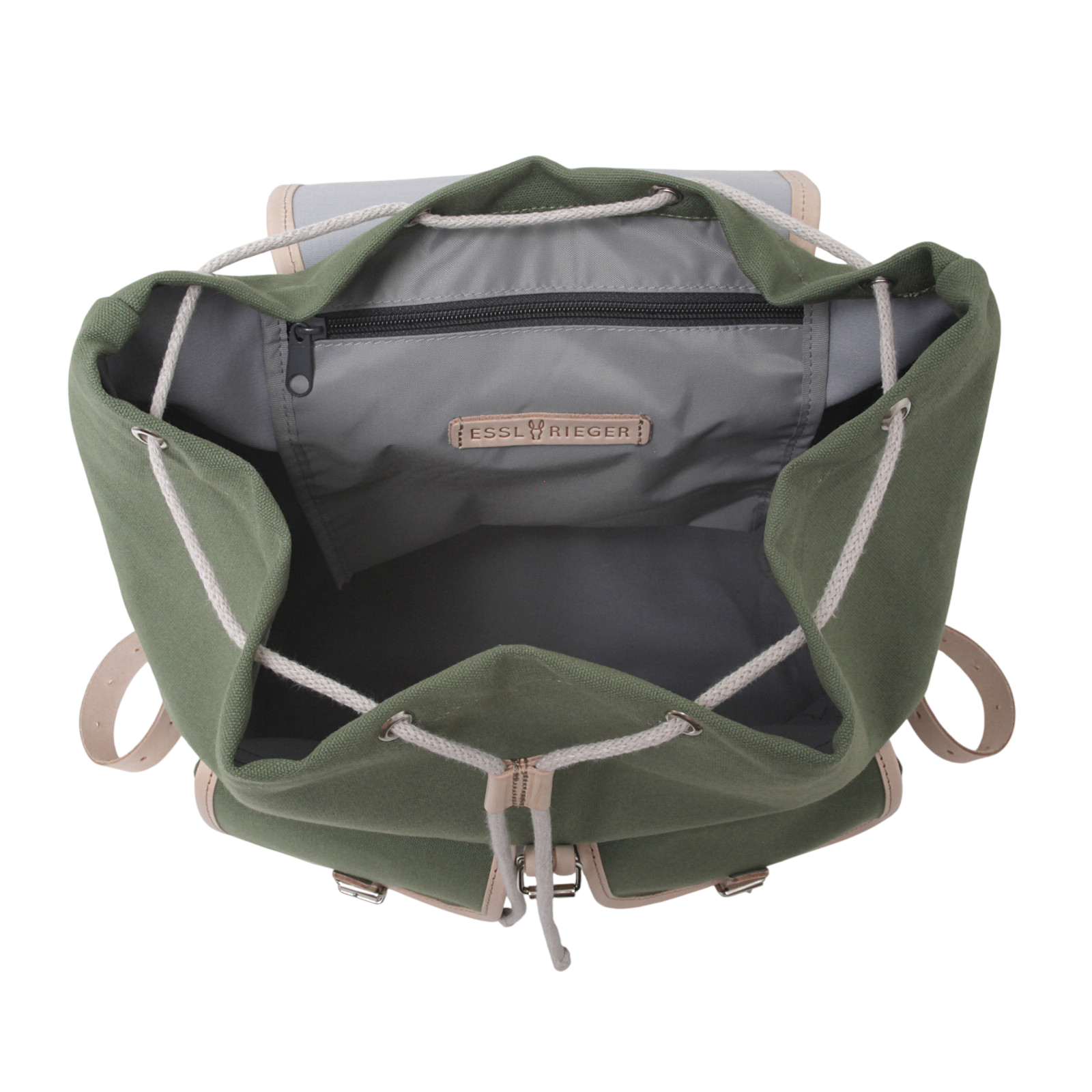 Rucksack Georg Oliv, Leder Natur