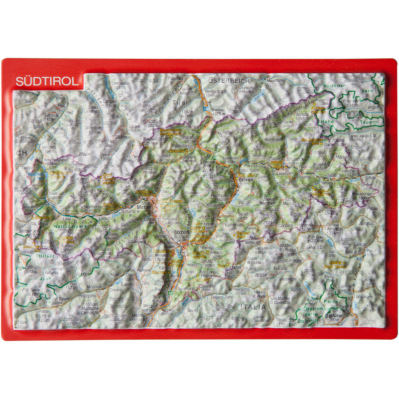 Georelief 3D Reliefpostkarte Südtirol