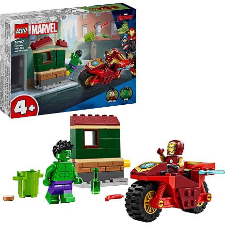 LEGO Marvel Iron Man med motorcykel og Hulk 76287